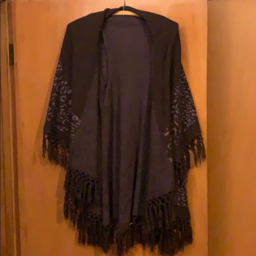 Purple Leopard Poncho